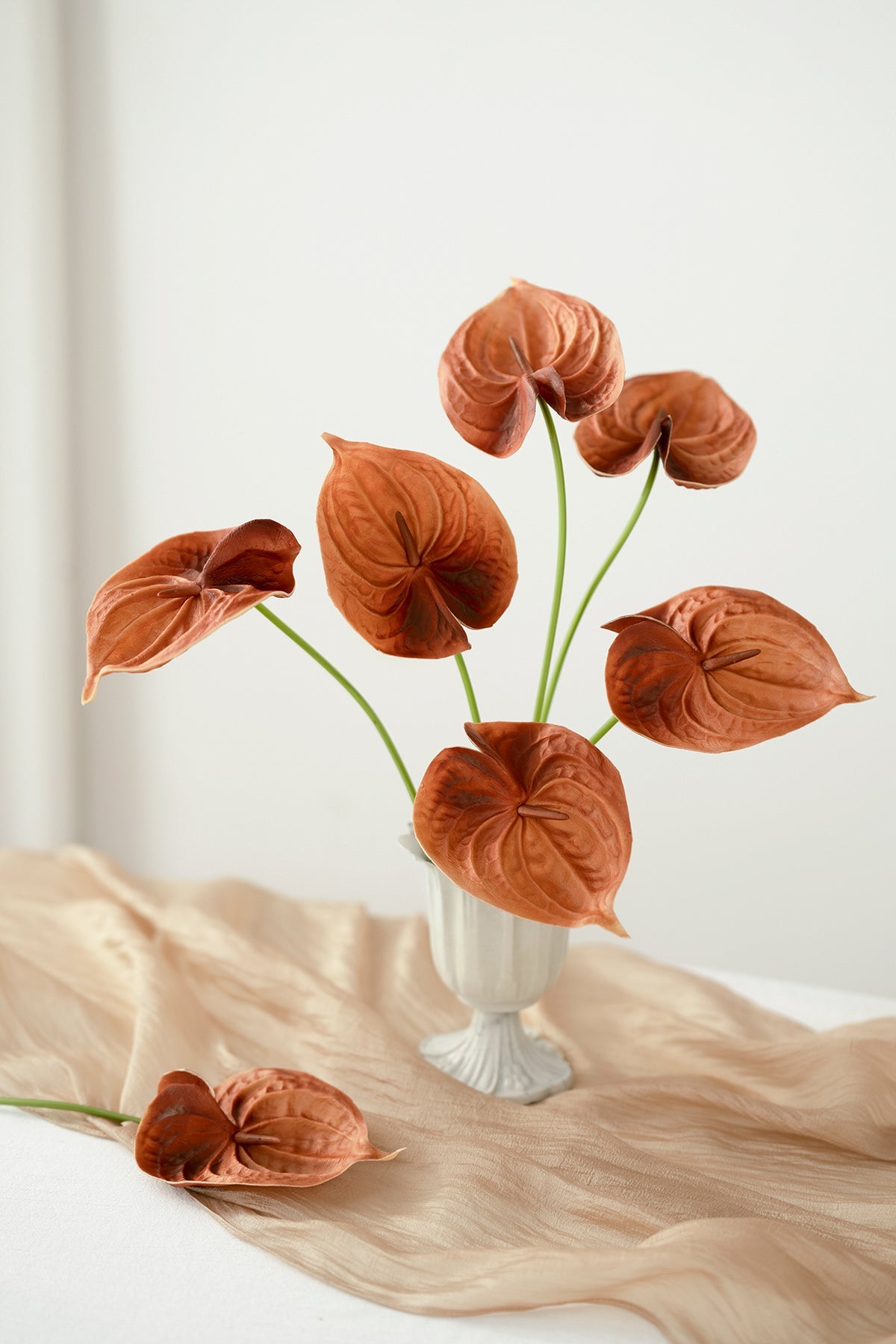 15" Anthurium Flowers with Stem - 5 Colors