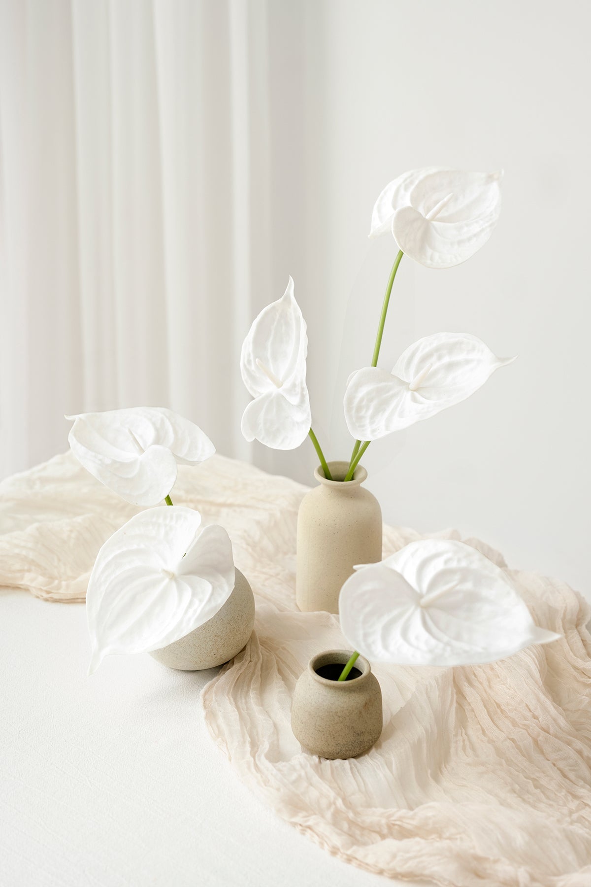 15" Anthurium Flowers with Stem - 5 Colors
