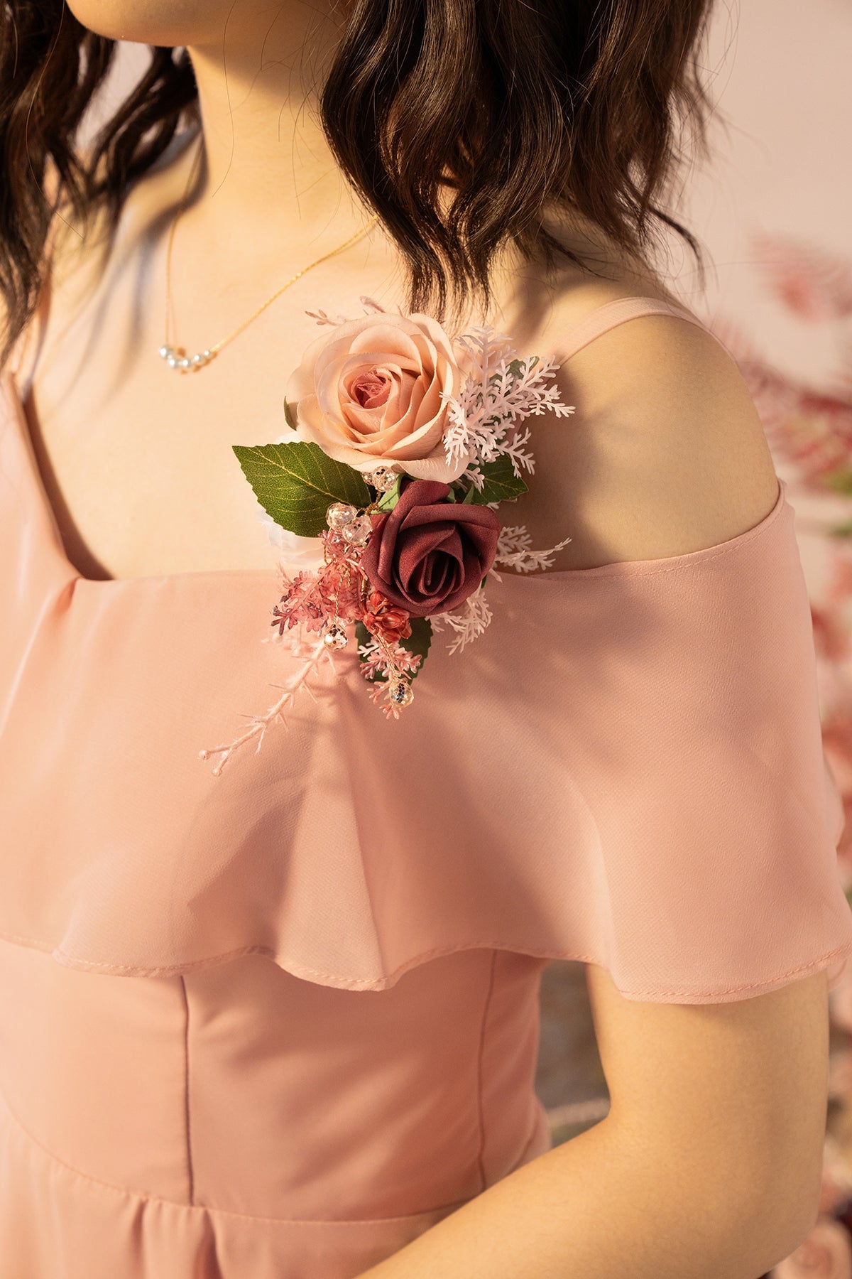 Wrist Corsages in Vintage Rose & Blush
