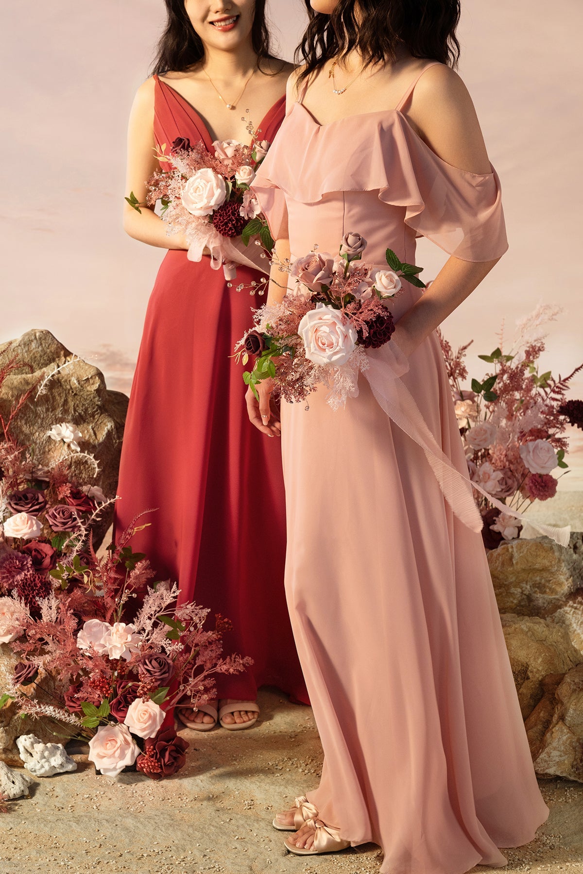 Bridesmaid Posy in Vintage Rose & Blush | Clearance