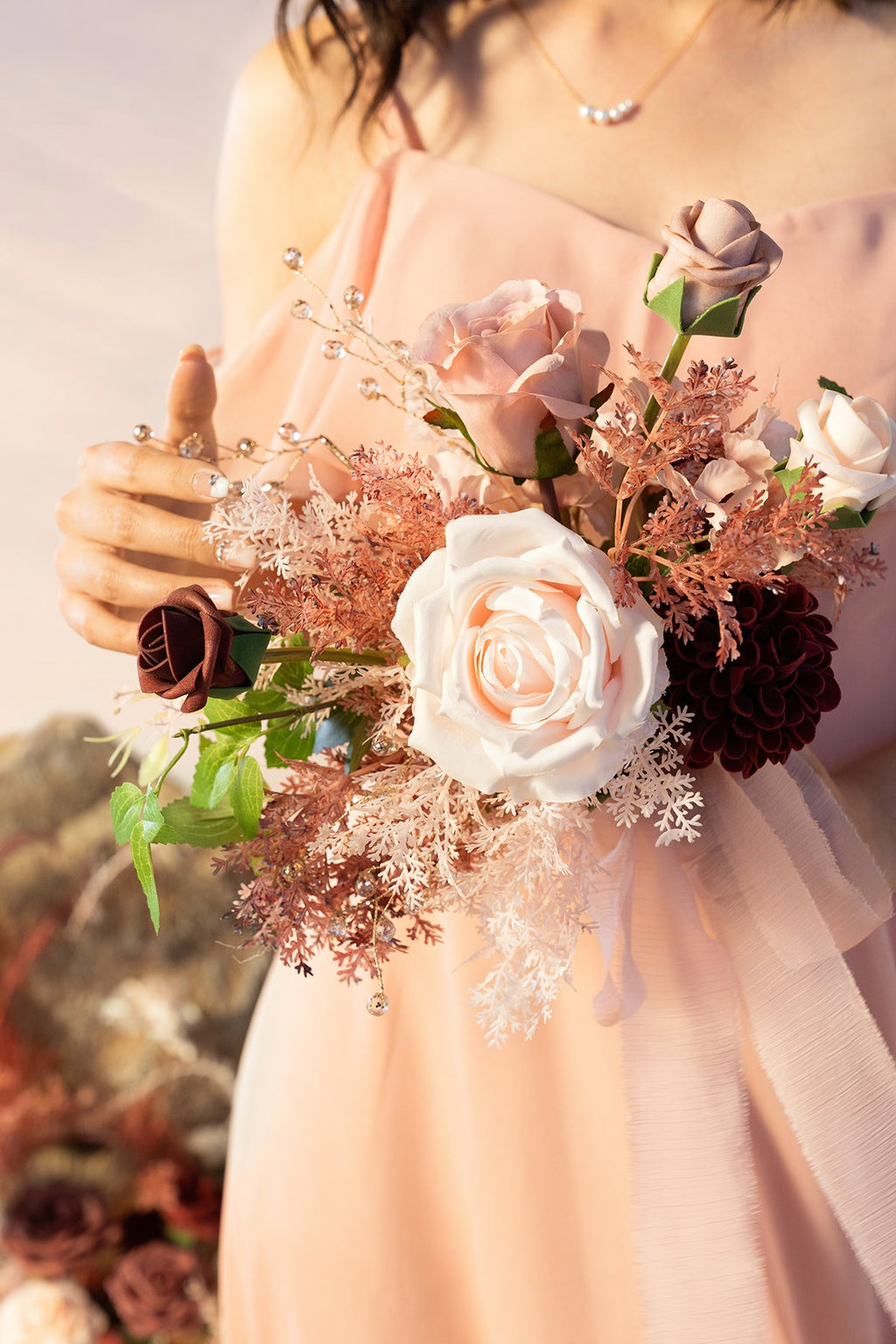 Bridesmaid Posy in Vintage Rose & Blush | Clearance