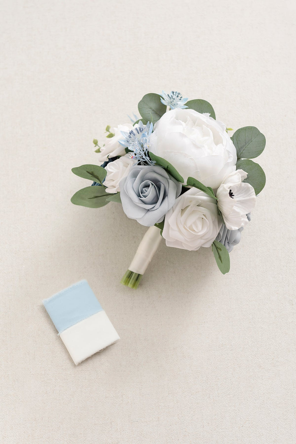 Maid of Honor & Bridesmaid Bouquets in Romantic Dusty Blue