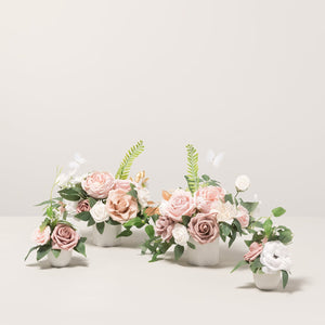 Assorted Floral Centerpiece Set in Dusty Rose & Cream