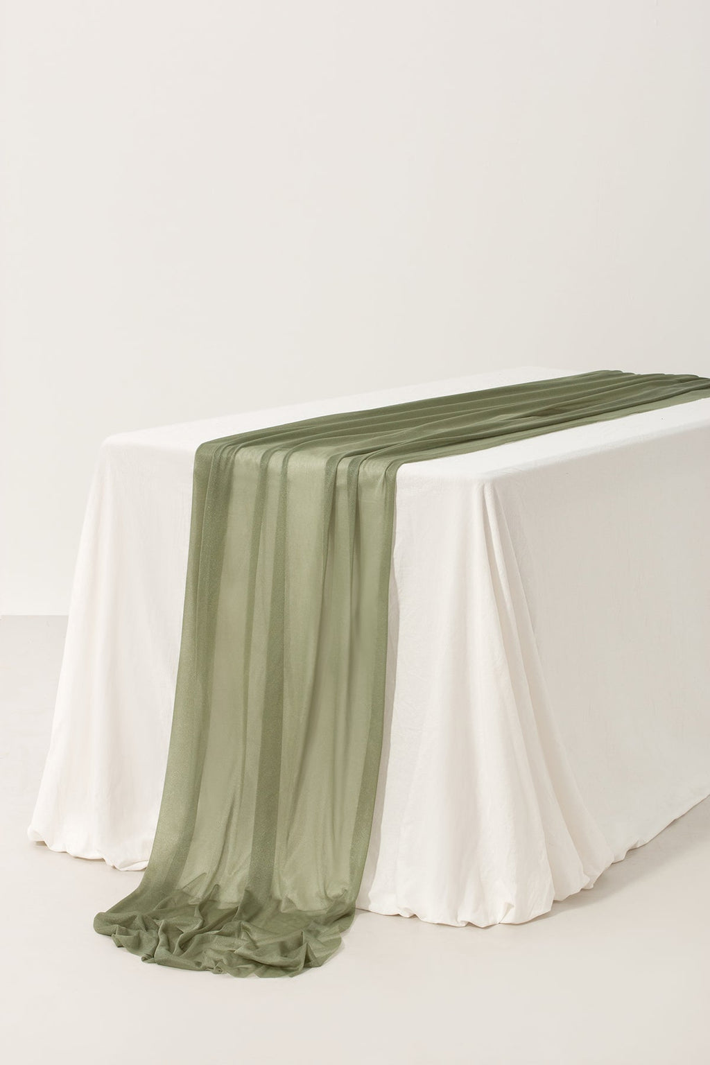 Table linens in White & Sage