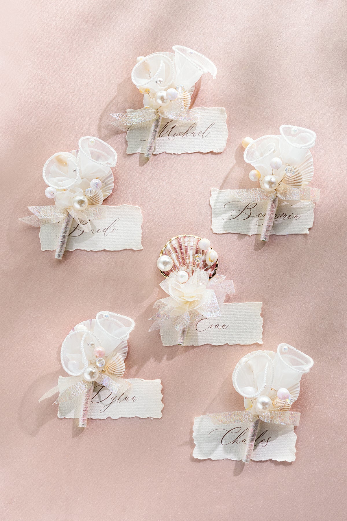 Flash Sale | Boutonnieres in Glowing Blush & Pearl
