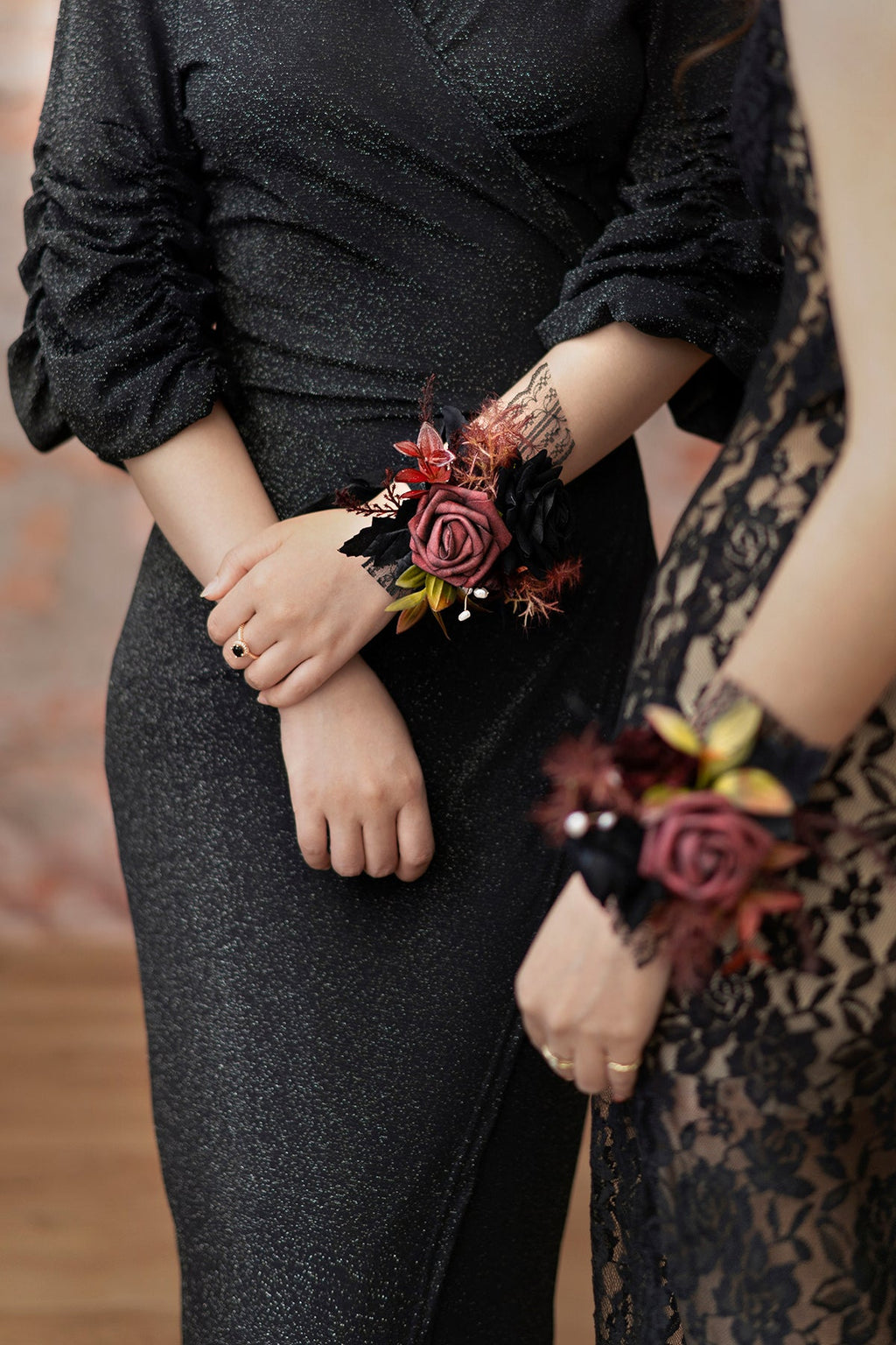 Additional Flower Decorations in Moody Burgundy & Black