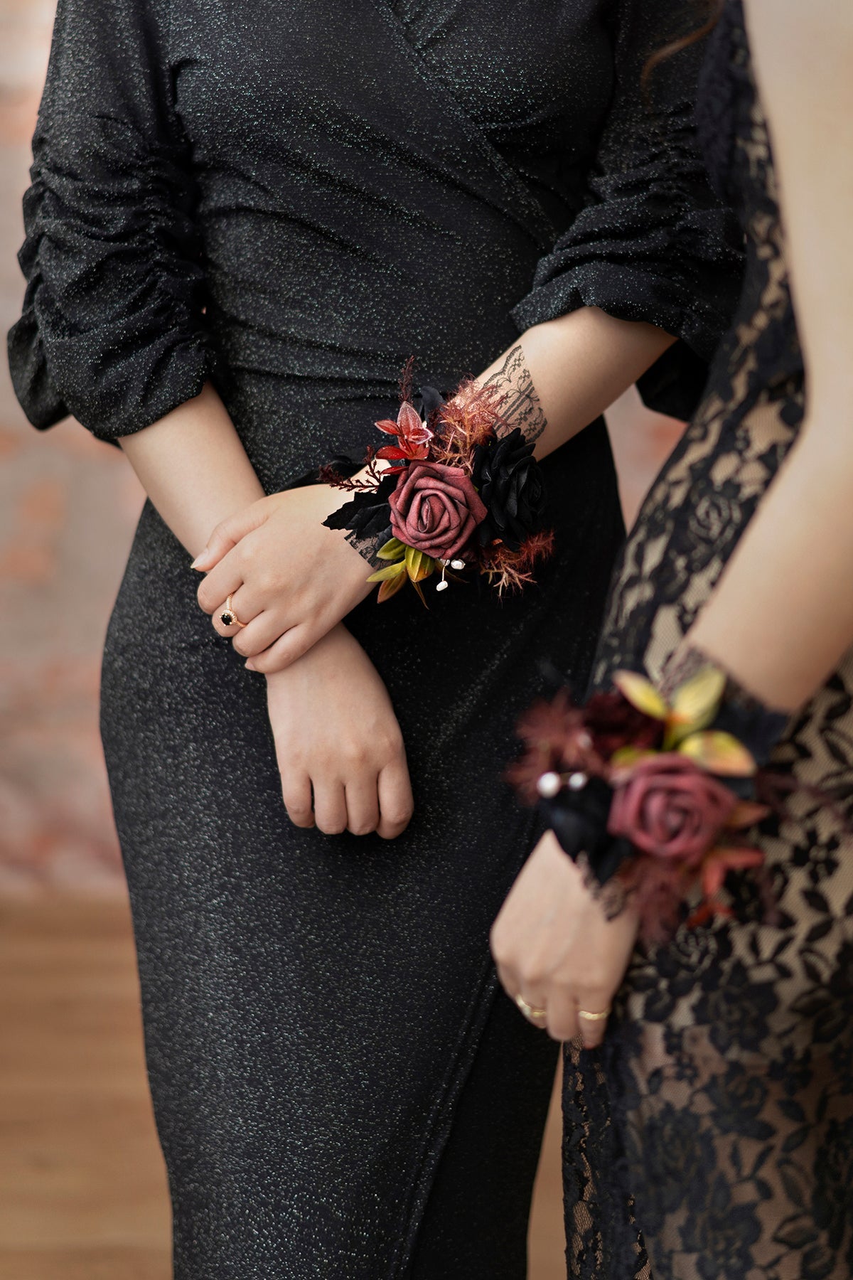Additional Flower Decorations in Moody Burgundy & Black