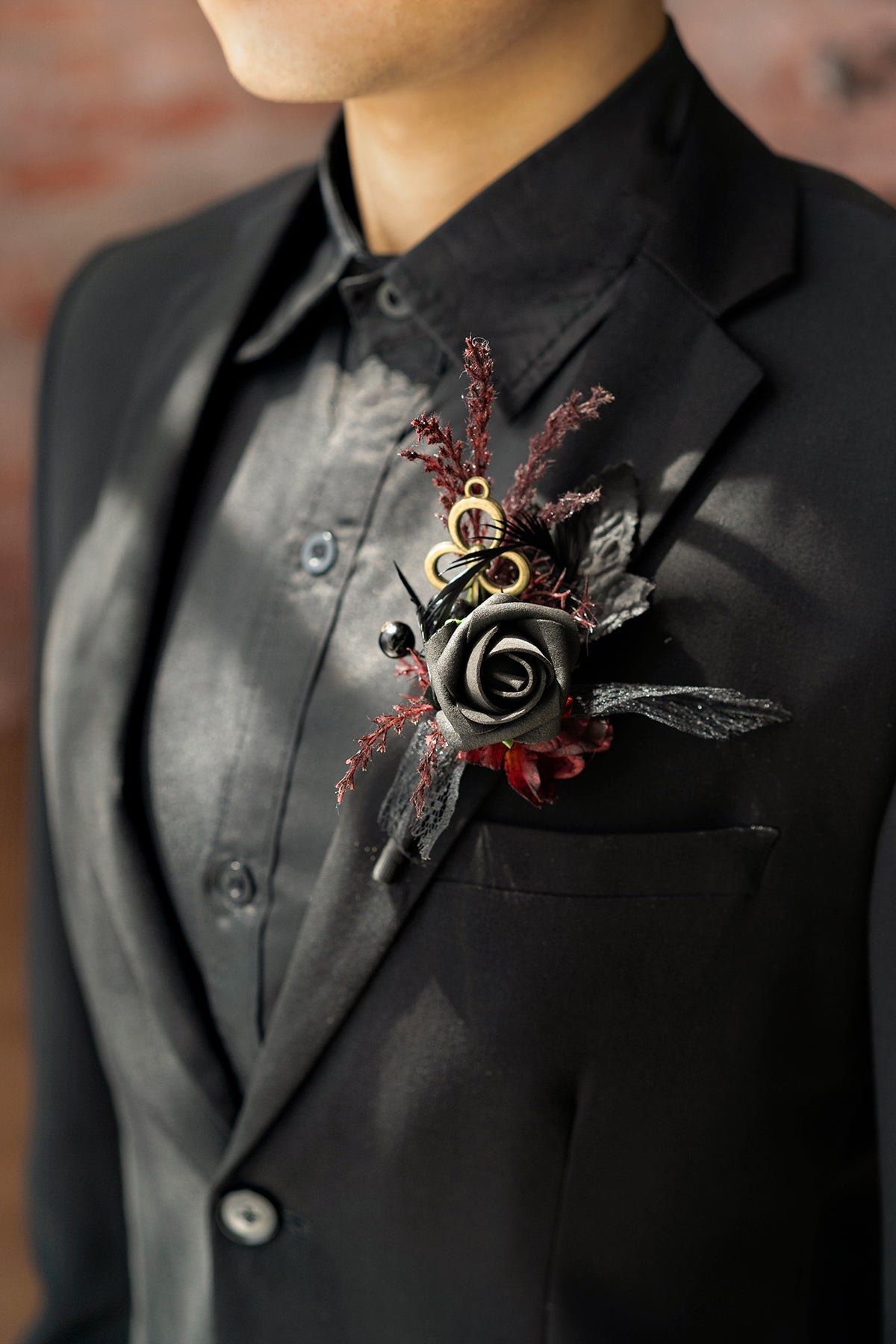 Additional Flower Decorations in Moody Burgundy & Black