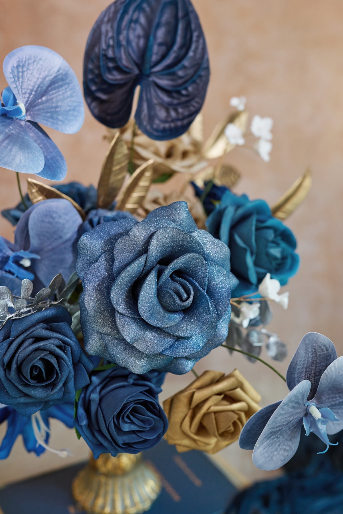 DIY Designer Flower Boxes in Stately Navy & Gold