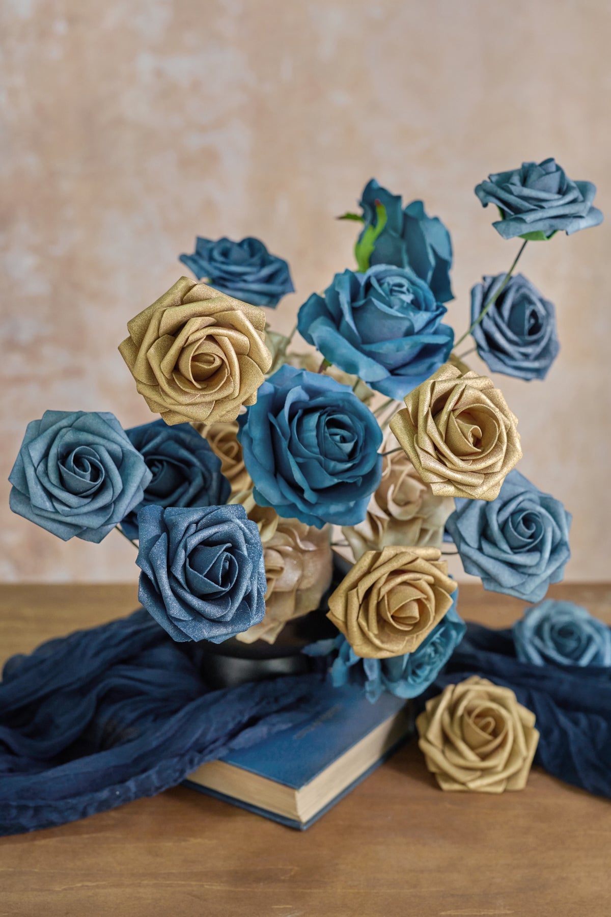 DIY Supporting Flower Boxes in Stately Navy & Gold