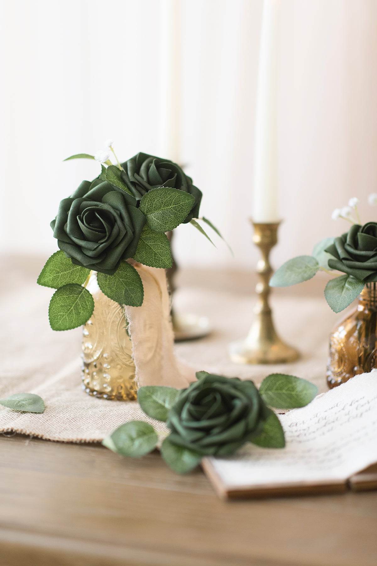 DIY Supporting Flower Boxes in Emerald & Tawny Beige