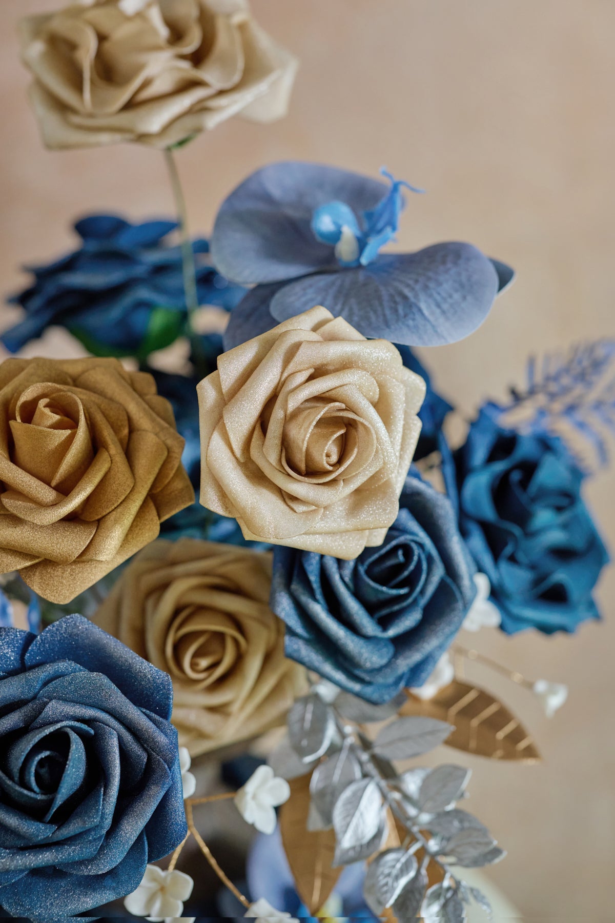 DIY Designer Flower Boxes in Stately Navy & Gold