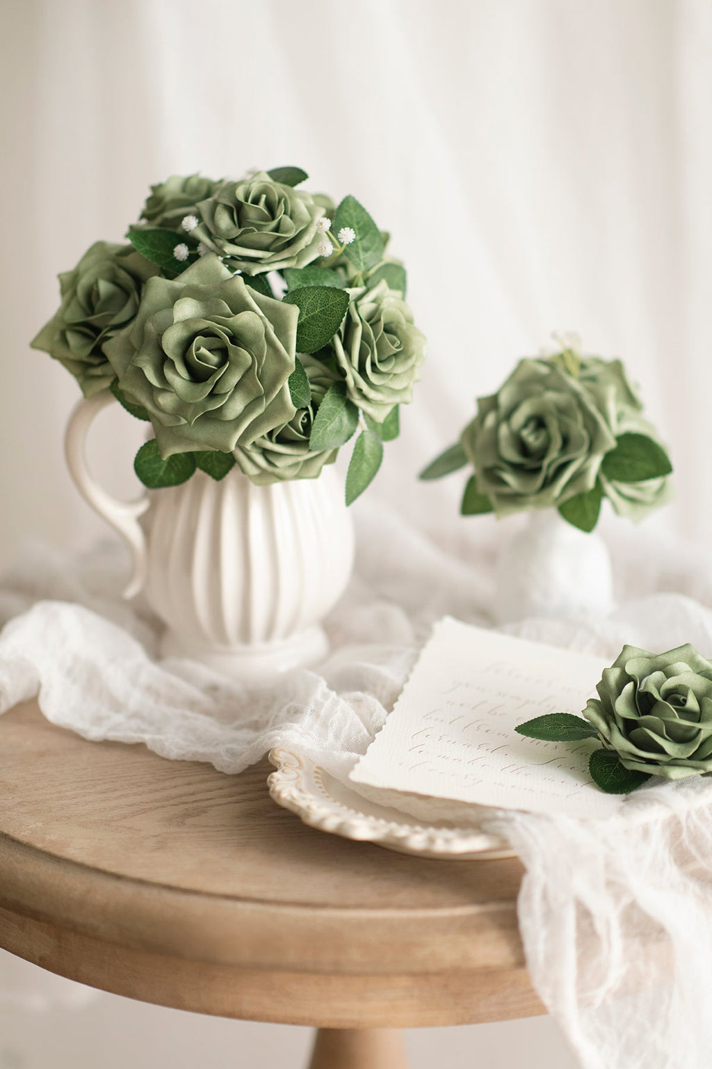 2.5” & 3.5" Mixed Foam Avalanche Rose with Stem - 2 Colors | Clearance