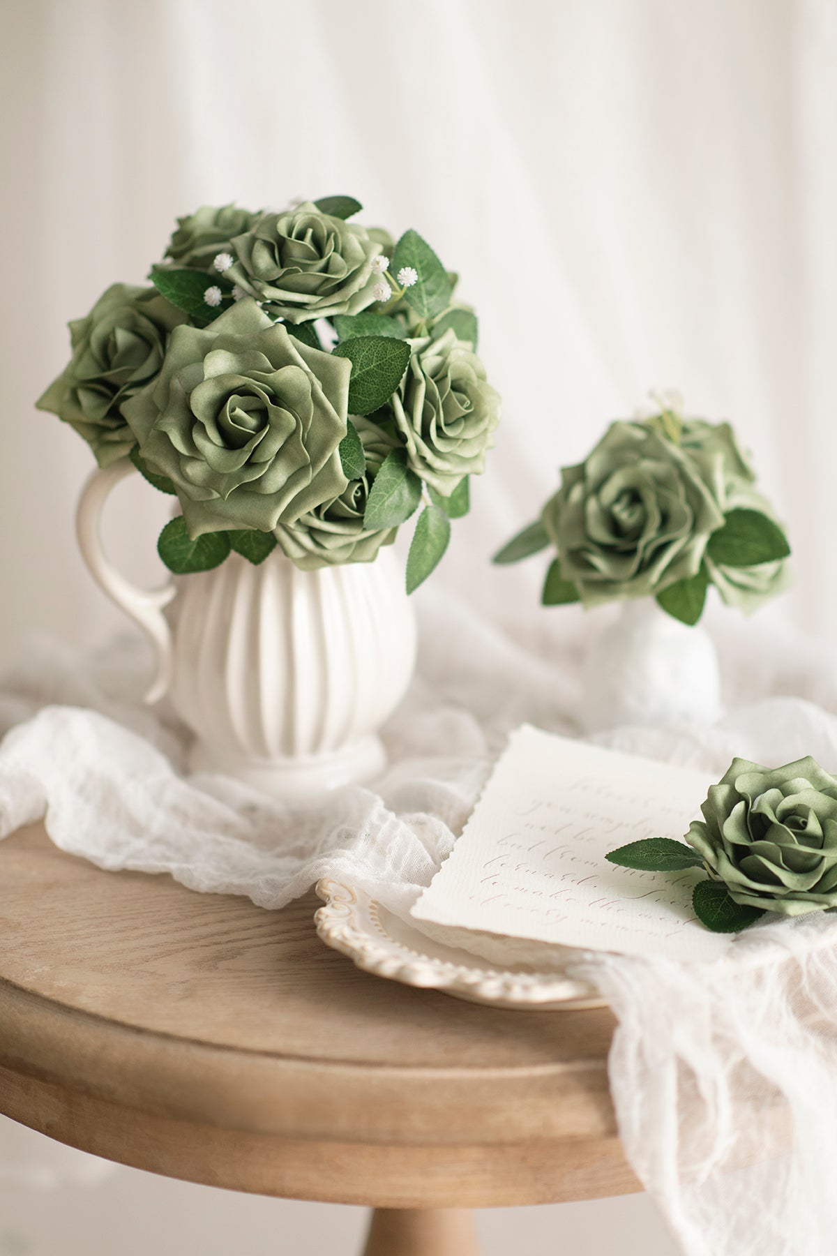 2.5” & 3.5" Mixed Foam Avalanche Rose with Stem - 2 Colors | Clearance