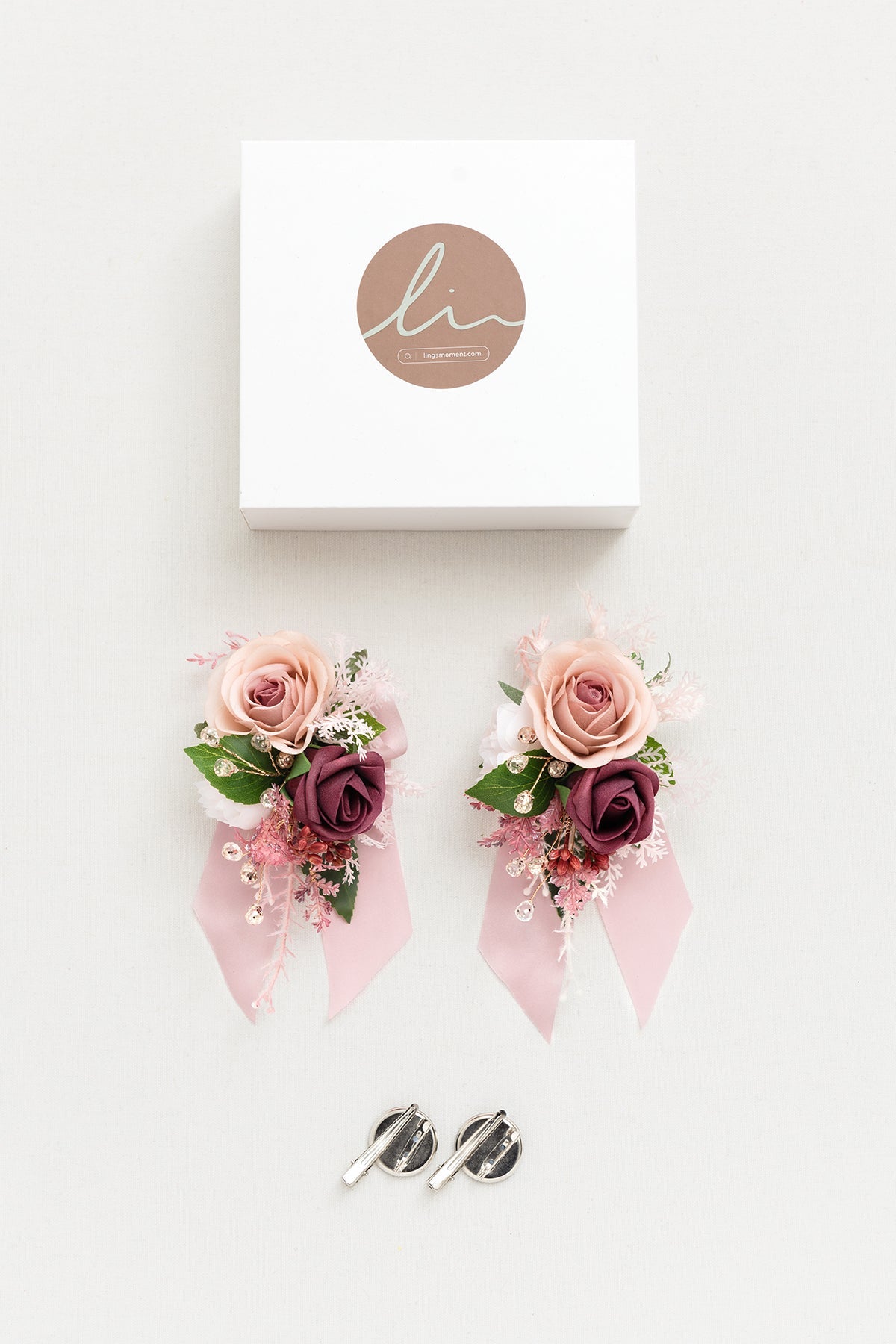 Wrist Corsages in Vintage Rose & Blush