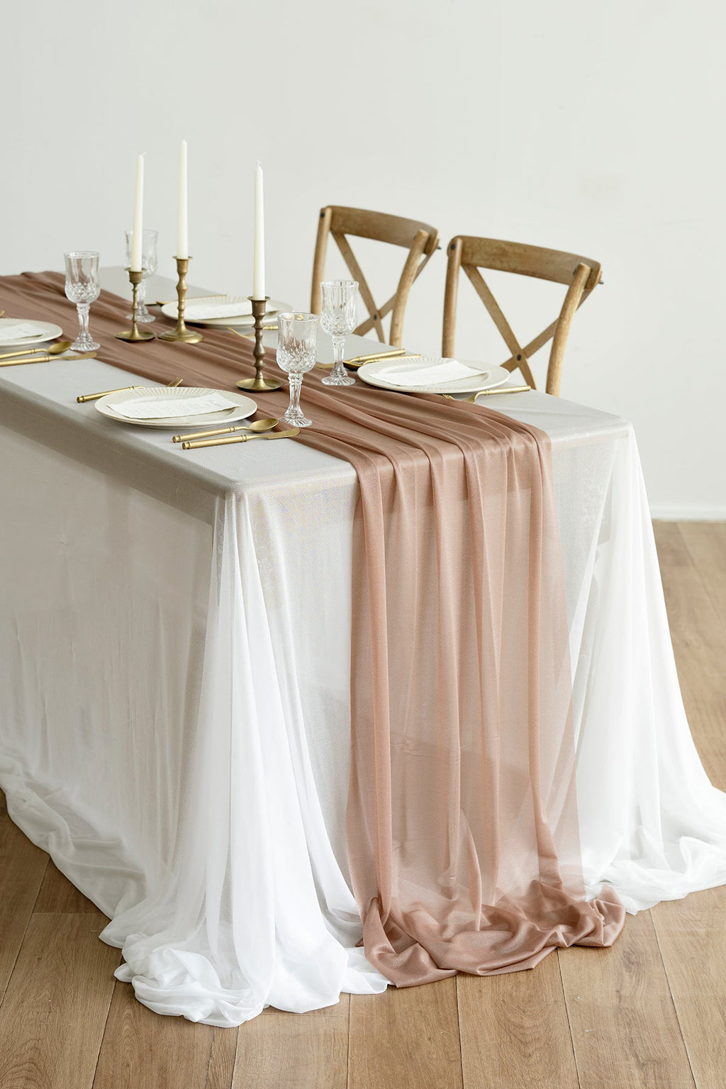 Rustic Gauze Cheesecloth Table Runner 35 w x 10ft/14ft - 17 colors