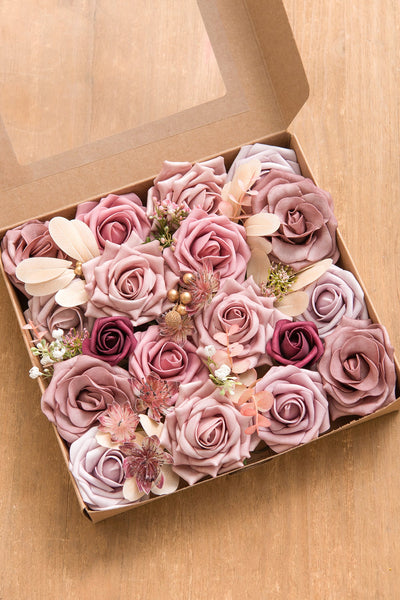 DIY Designer Flower Boxes in Dusty Rose & Cream