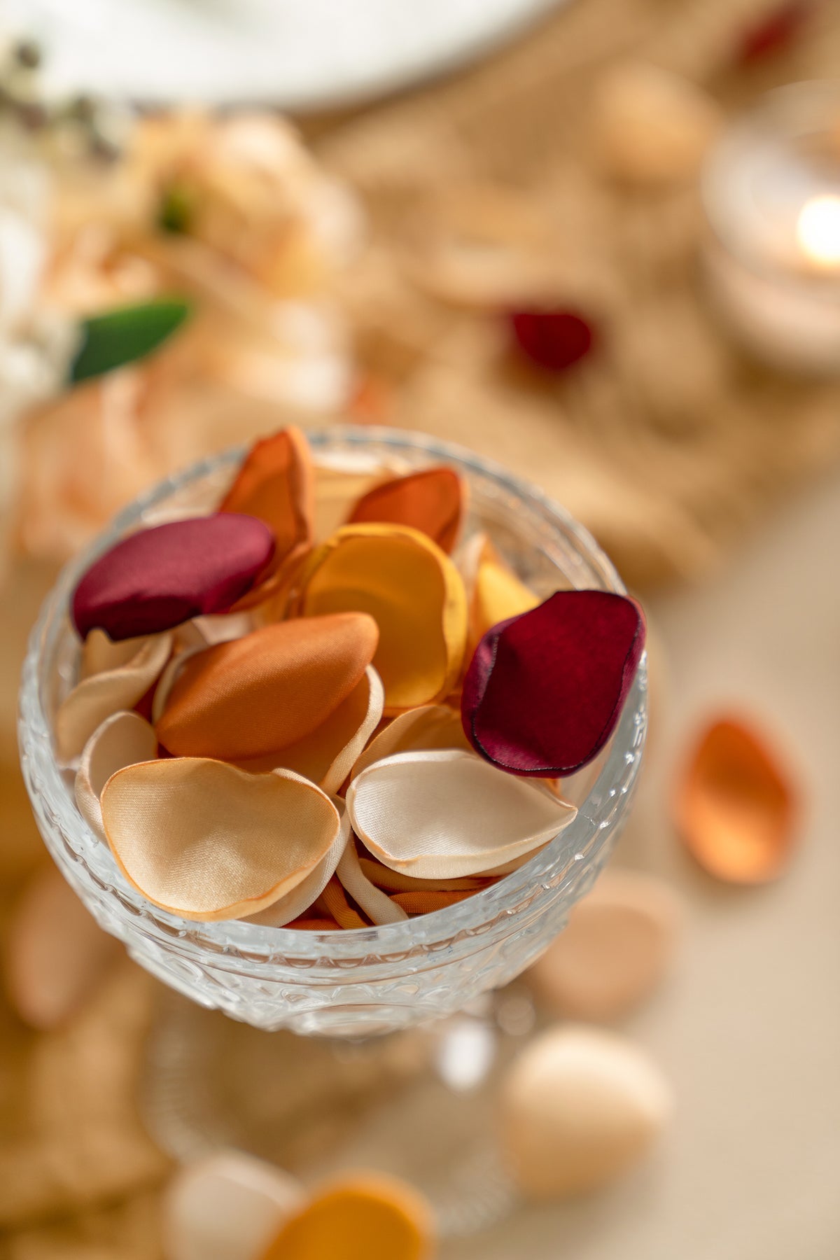 Additional Flower Decorations in Russet Orange & Denim Blue