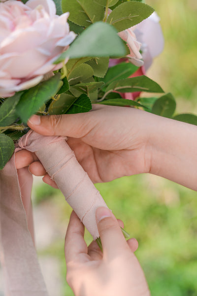 Small Free-Form Bridal Bouquet in Dusty Rose