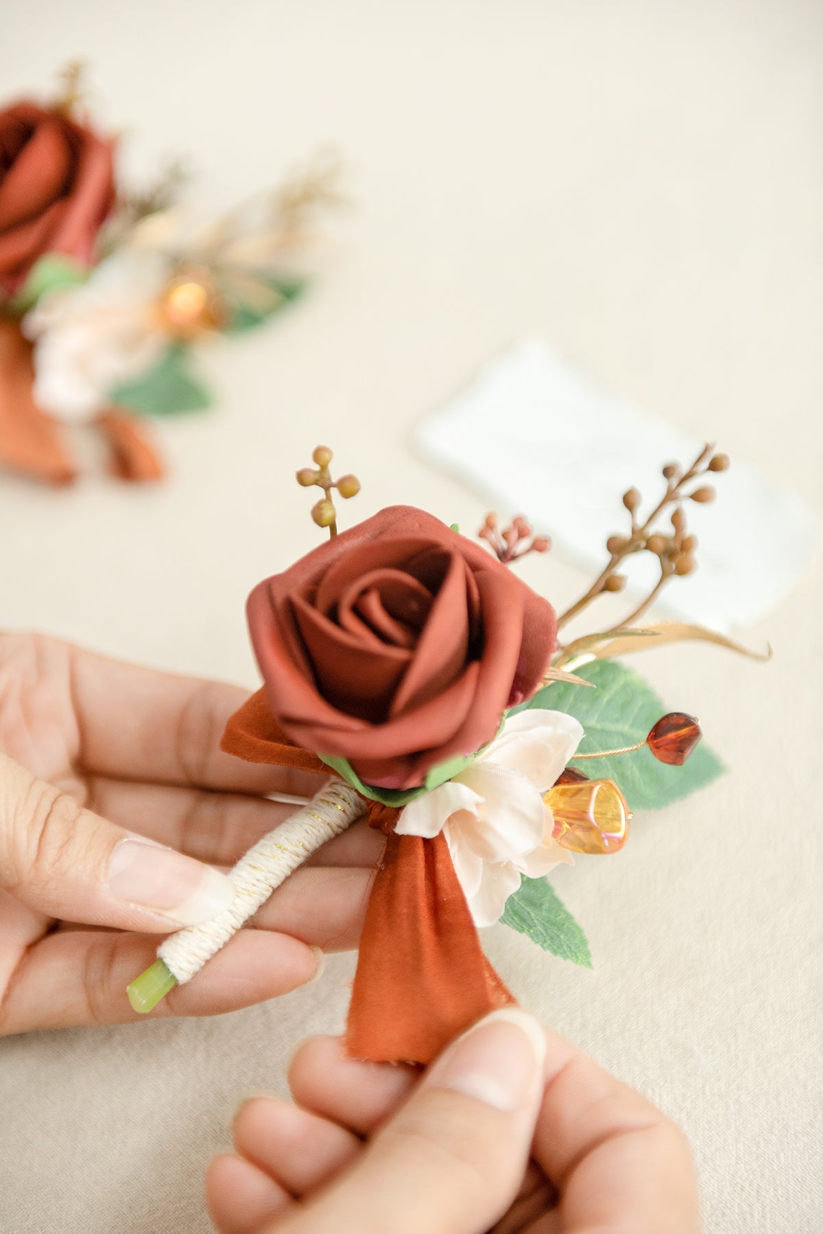 Additional Flower Decorations in Sunset Terracotta