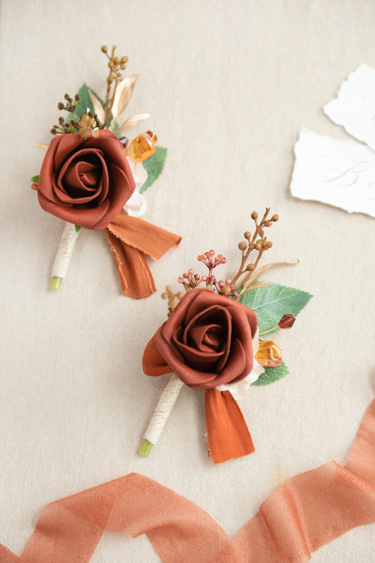 Additional Flower Decorations in Sunset Terracotta
