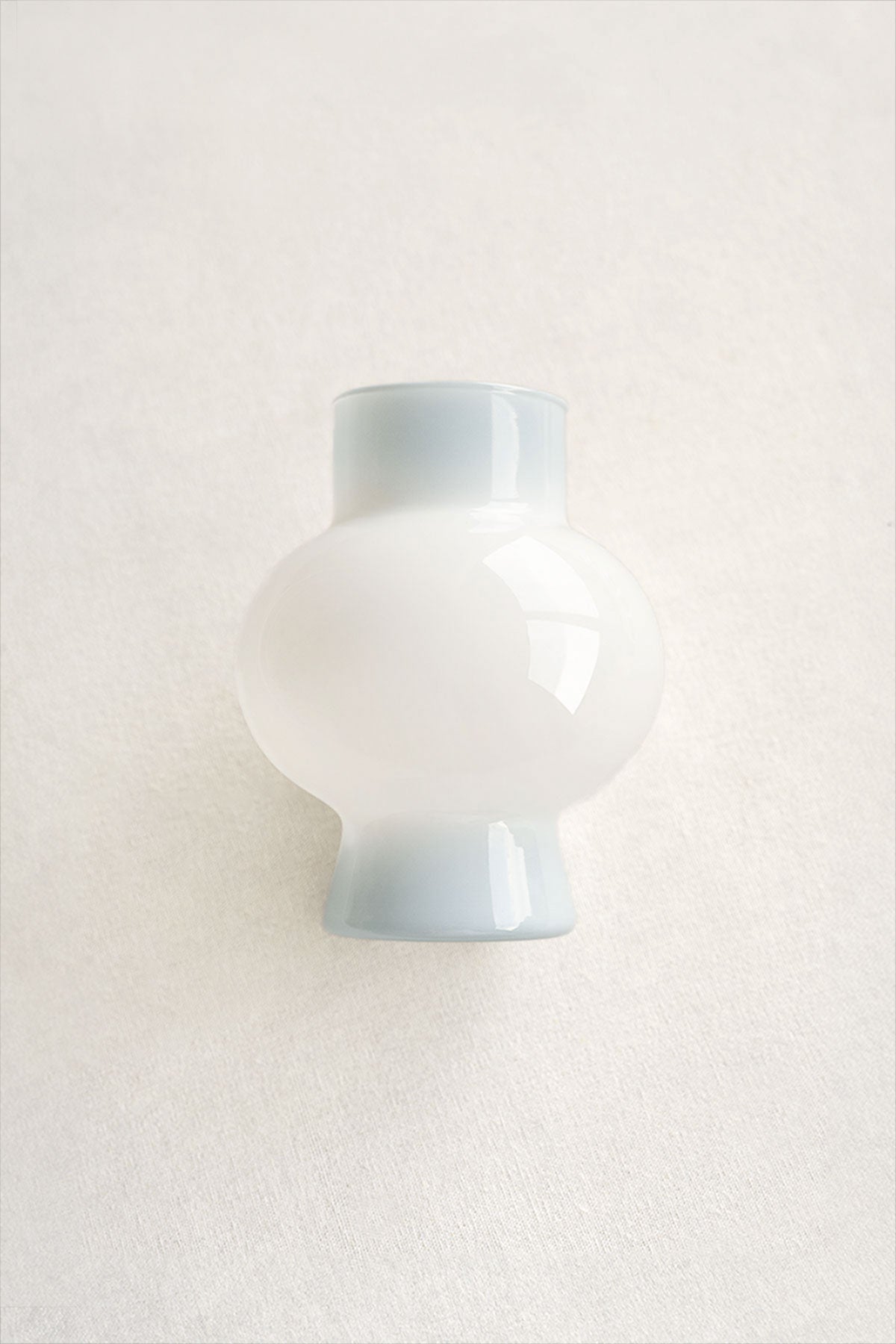 Rounded Belly Glass Vase in Dusty Blue & Navy