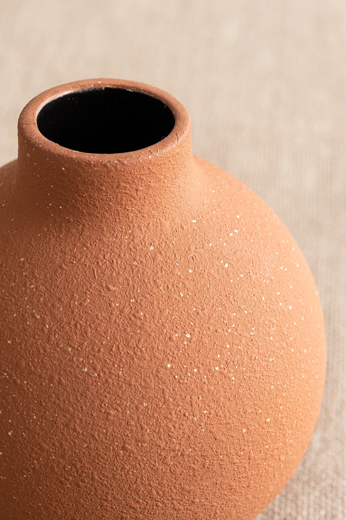 Spherical Ceramic Vase for Halloween in Black & Pumpkin Orange | CLEARANCE