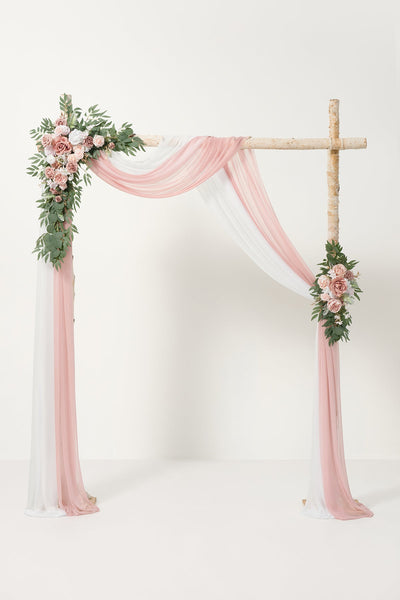 Lings | Flower Arch Decor with Drapes in Dusty Rose & Cream