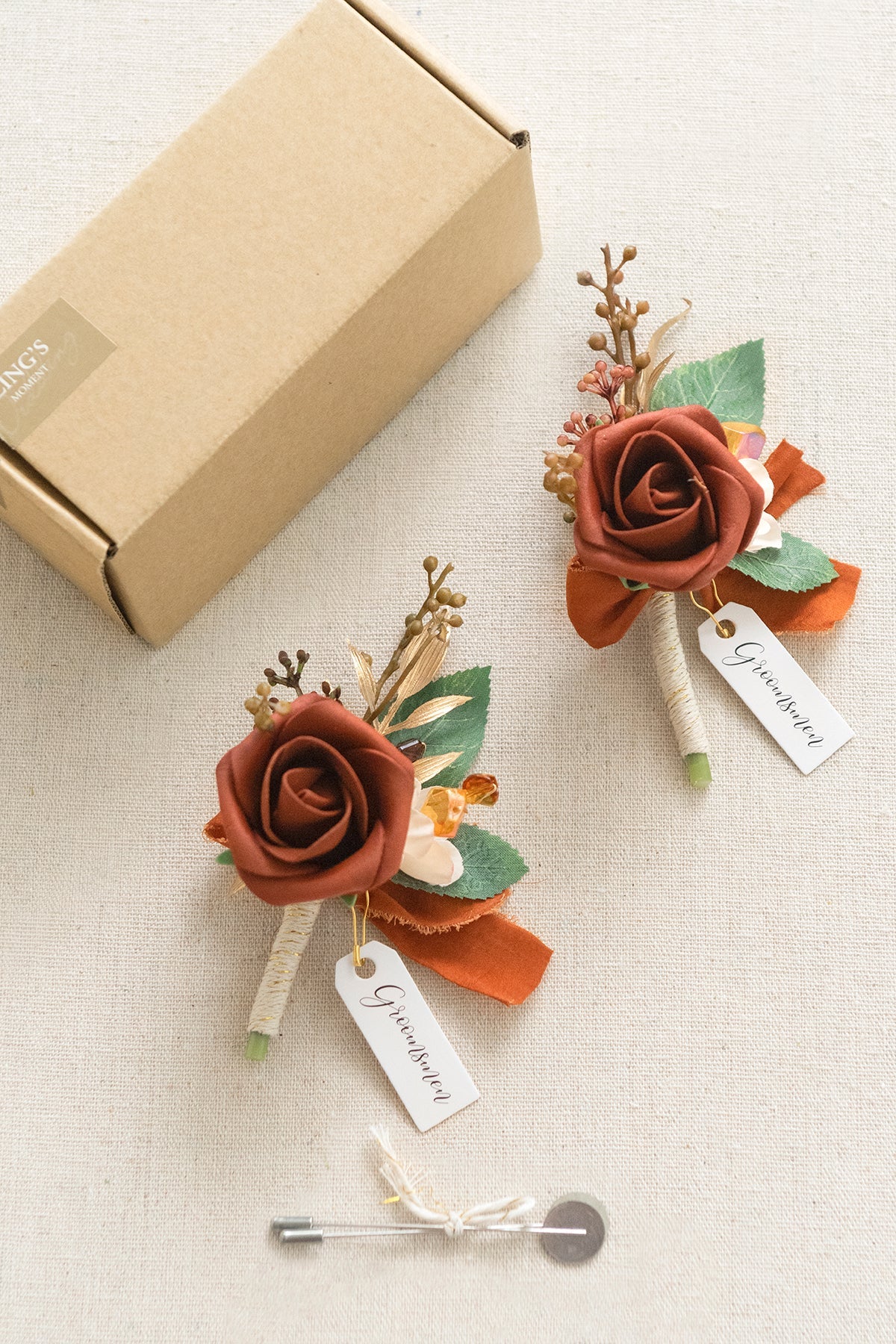 Additional Flower Decorations in Sunset Terracotta