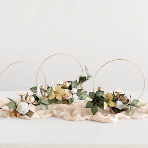 Wreath Hoop Centerpiece Set in Champagne Christmas | Clearance