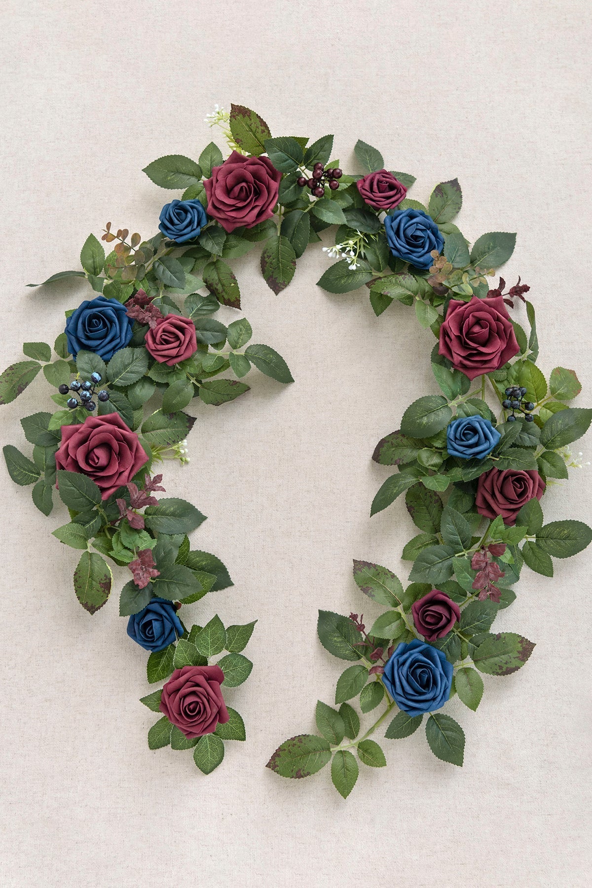 5ft Flower Garland in Burgundy & Navy