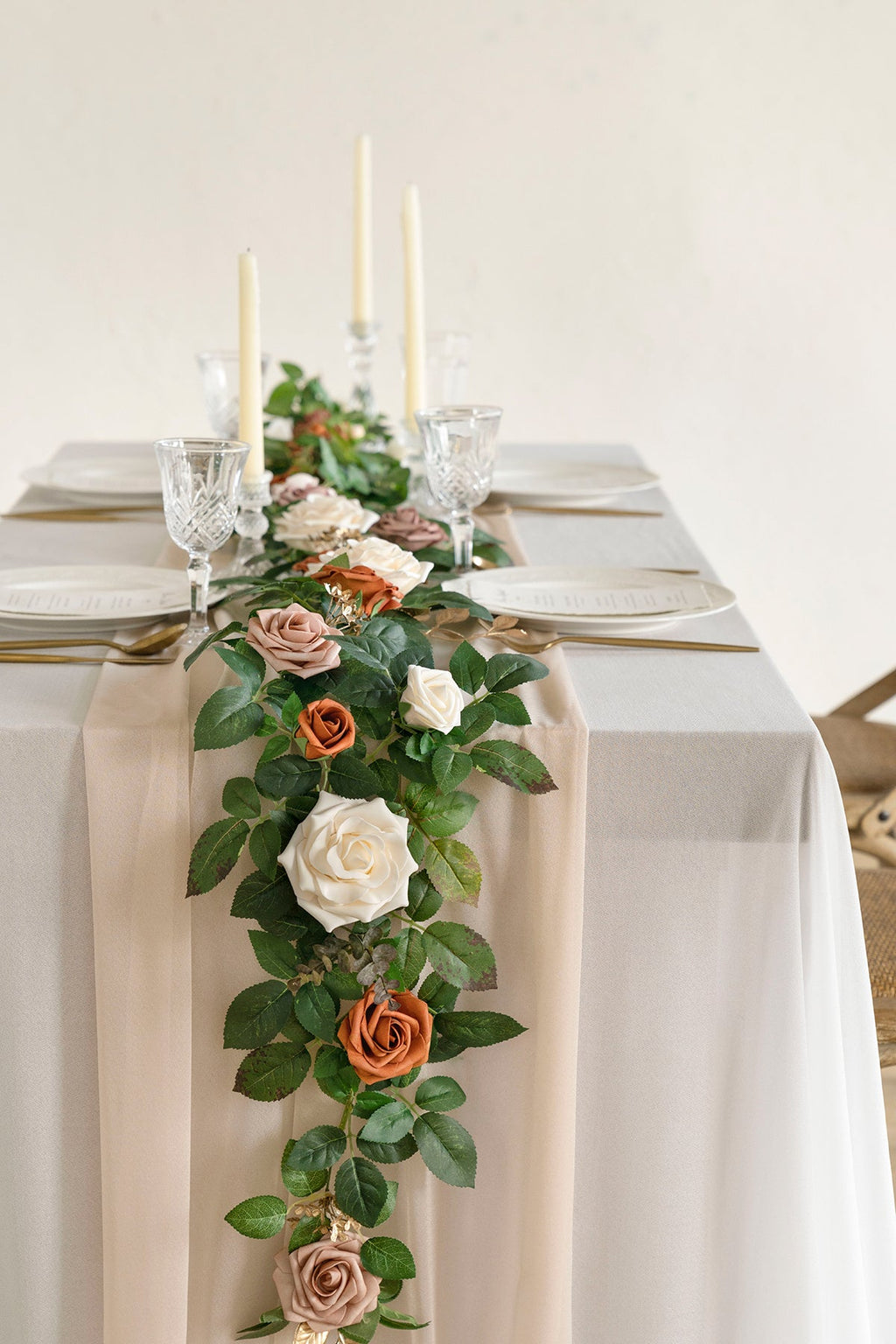 5ft Flower Garland in Sunset Terracotta