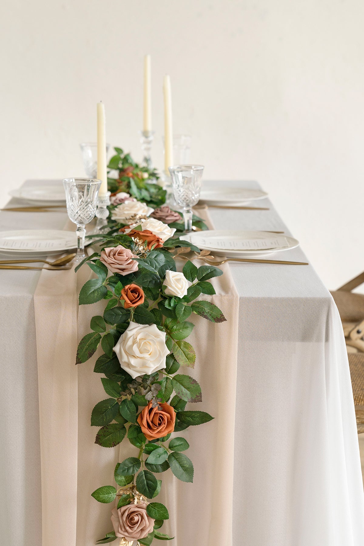 5ft Flower Garland in Sunset Terracotta