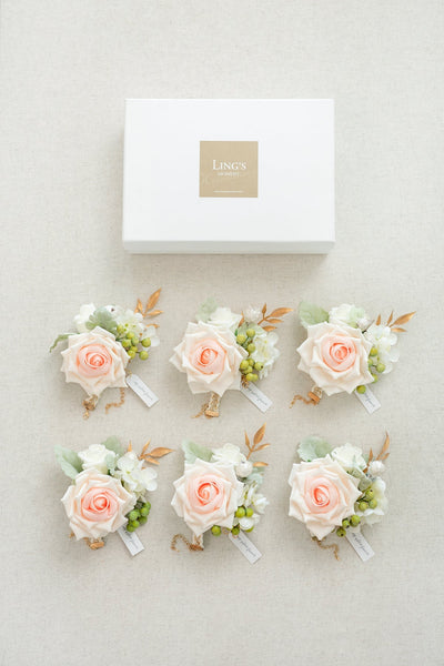Wrist Corsages in Blush & Cream