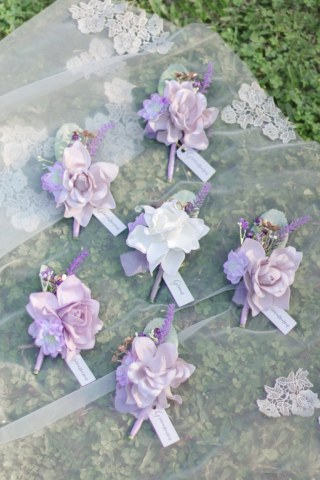 Pre-Arranged Bridal Flower Package in Lilac & Gold