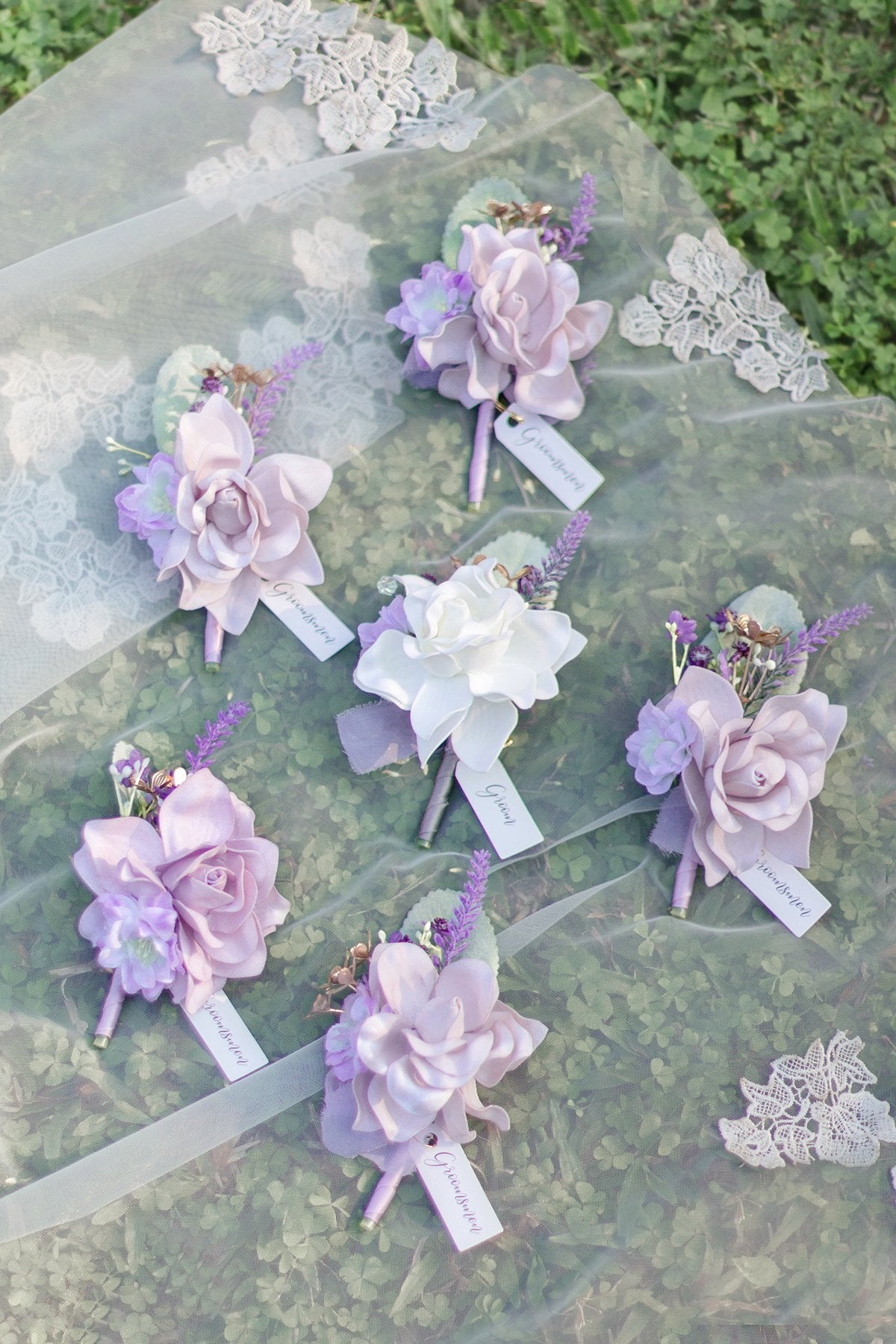 Pre-Arranged Bridal Flower Package in Lilac & Gold