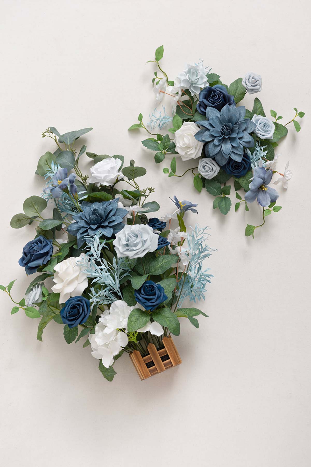 Deluxe Combo Set Flower Sign Decor in Dusty Blue & Navy