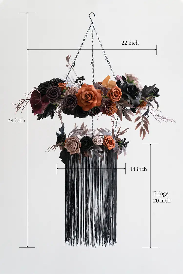 Floral Chandelier Decor Set in Twilight Purple & Harvest Orange