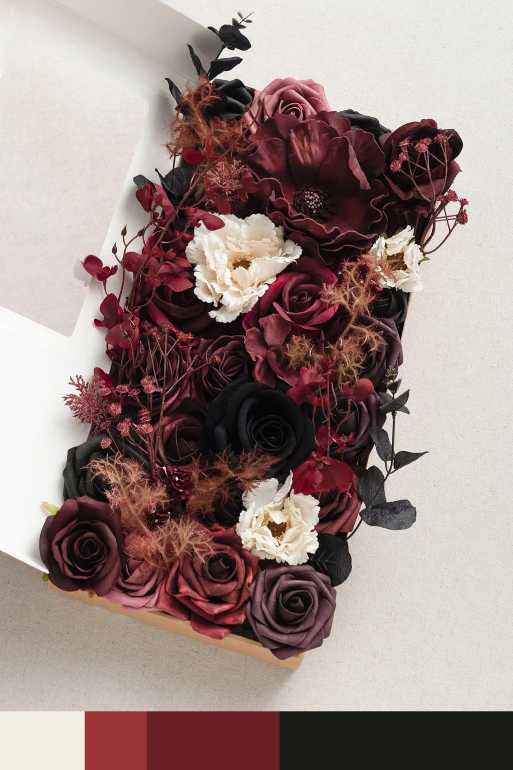 DIY Designer Flower Boxes in Moody Burgundy & Black