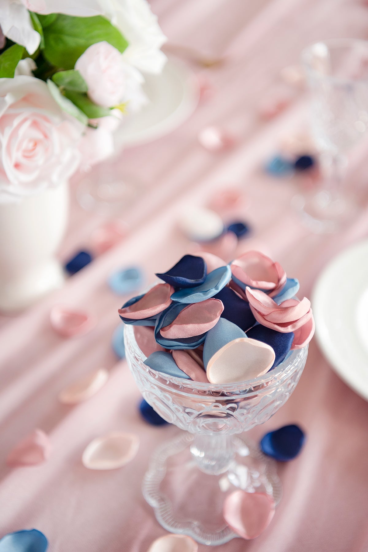 Silk Rose Petals in Dusty Rose & Navy