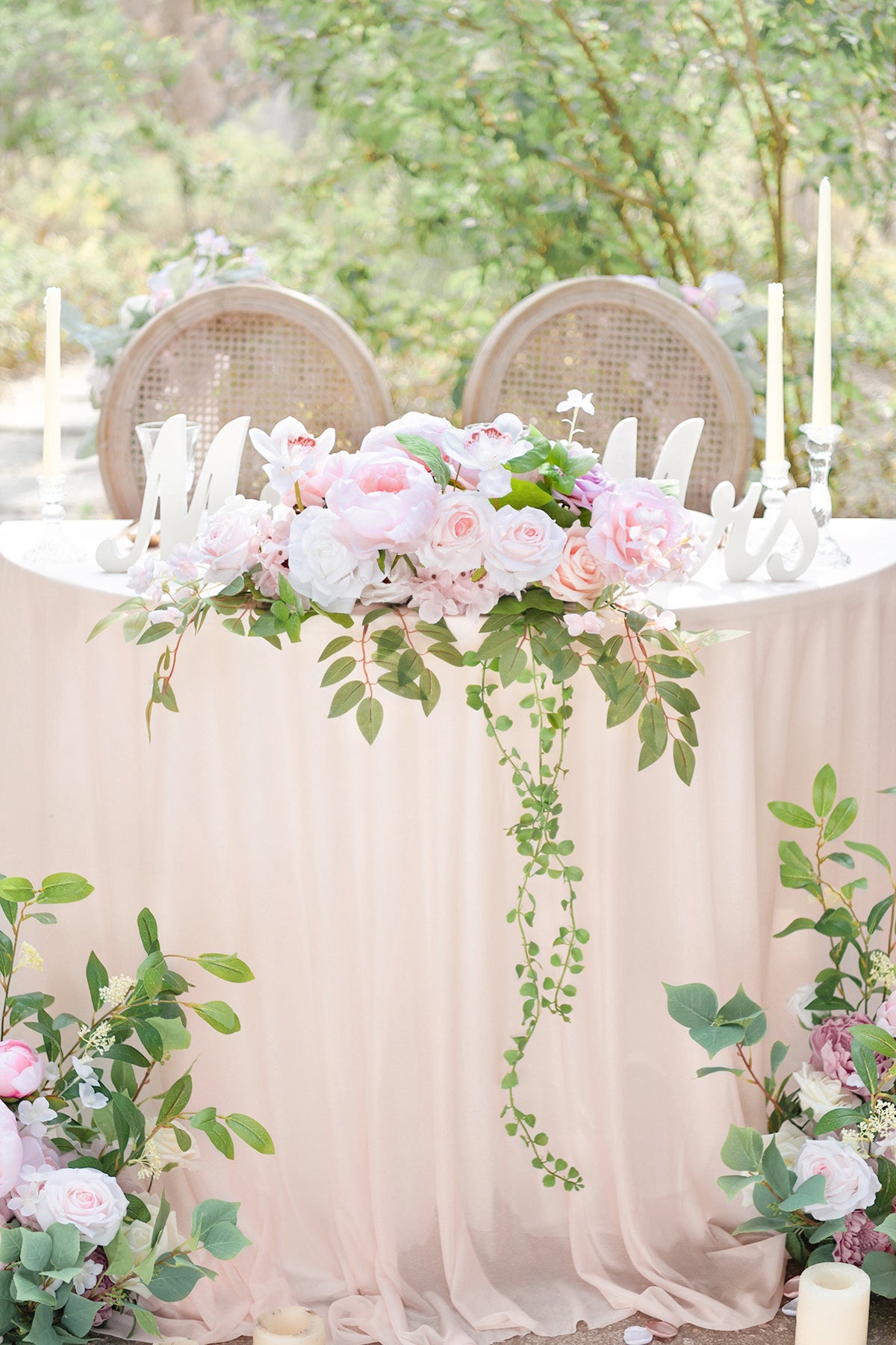 Head Table Flower Swags in Blush