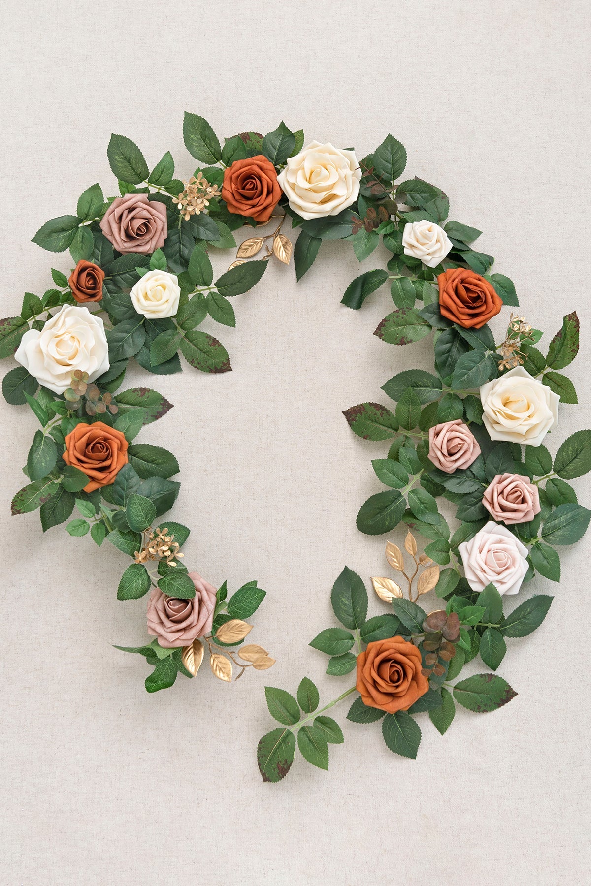 5ft Flower Garland in Sunset Terracotta