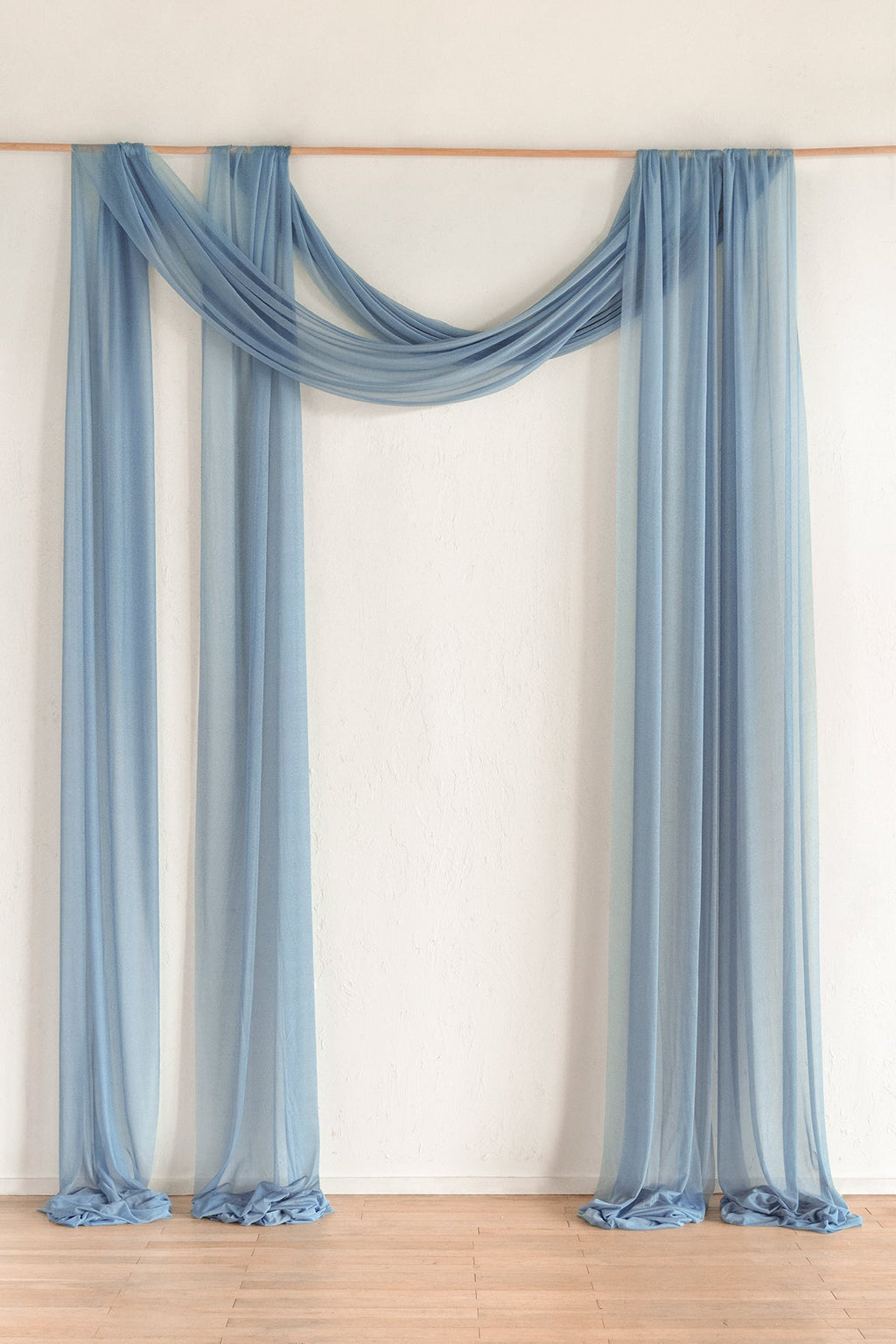 Wedding Arch Drapes in Russet Orange & Denim Blue