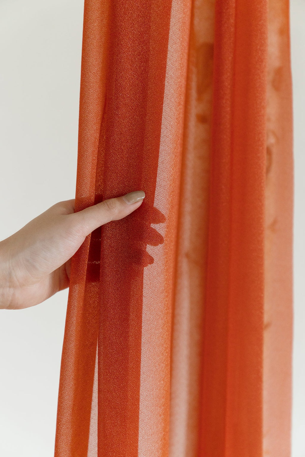 Wedding Arch Drapes in Burnt Orange & Scarlet