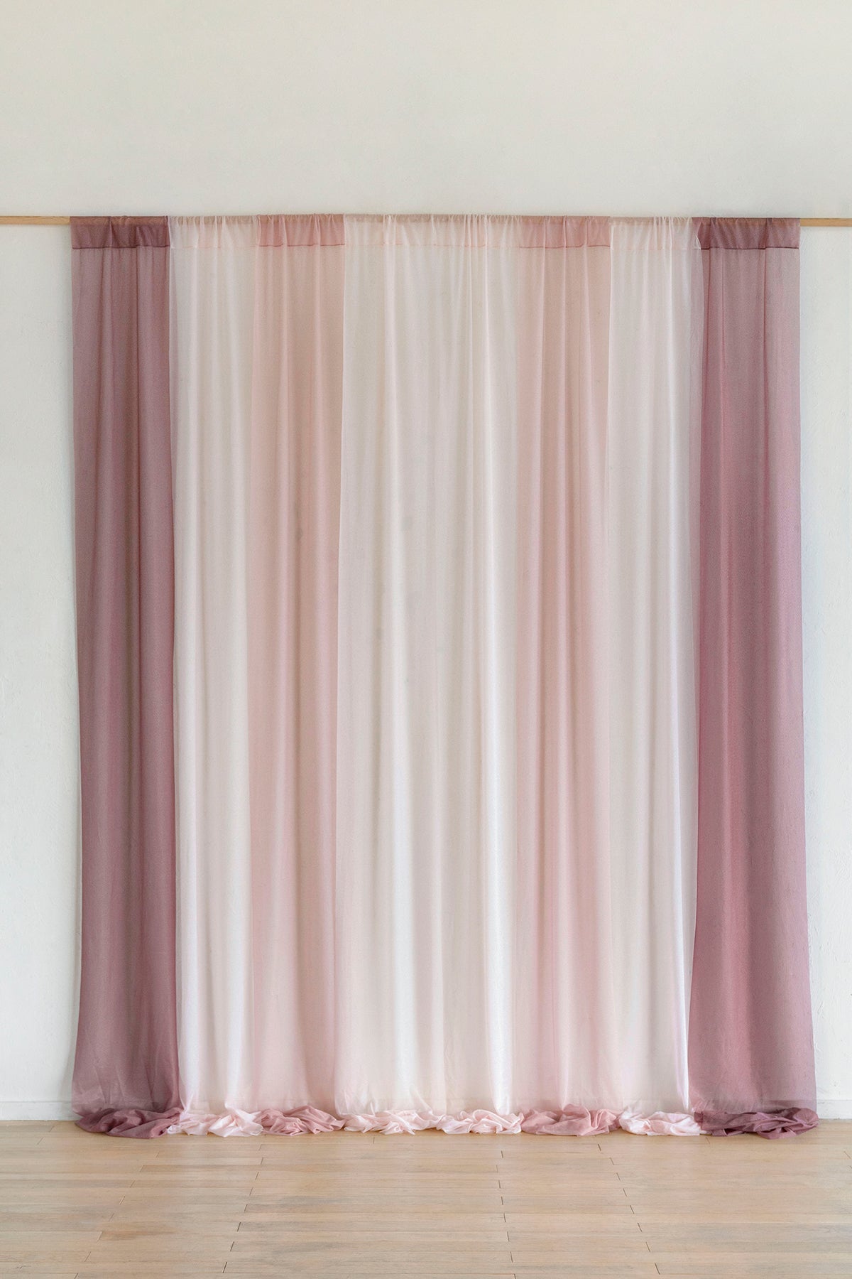 Wedding Backdrop Curtains in Dusty Rose & Mauve