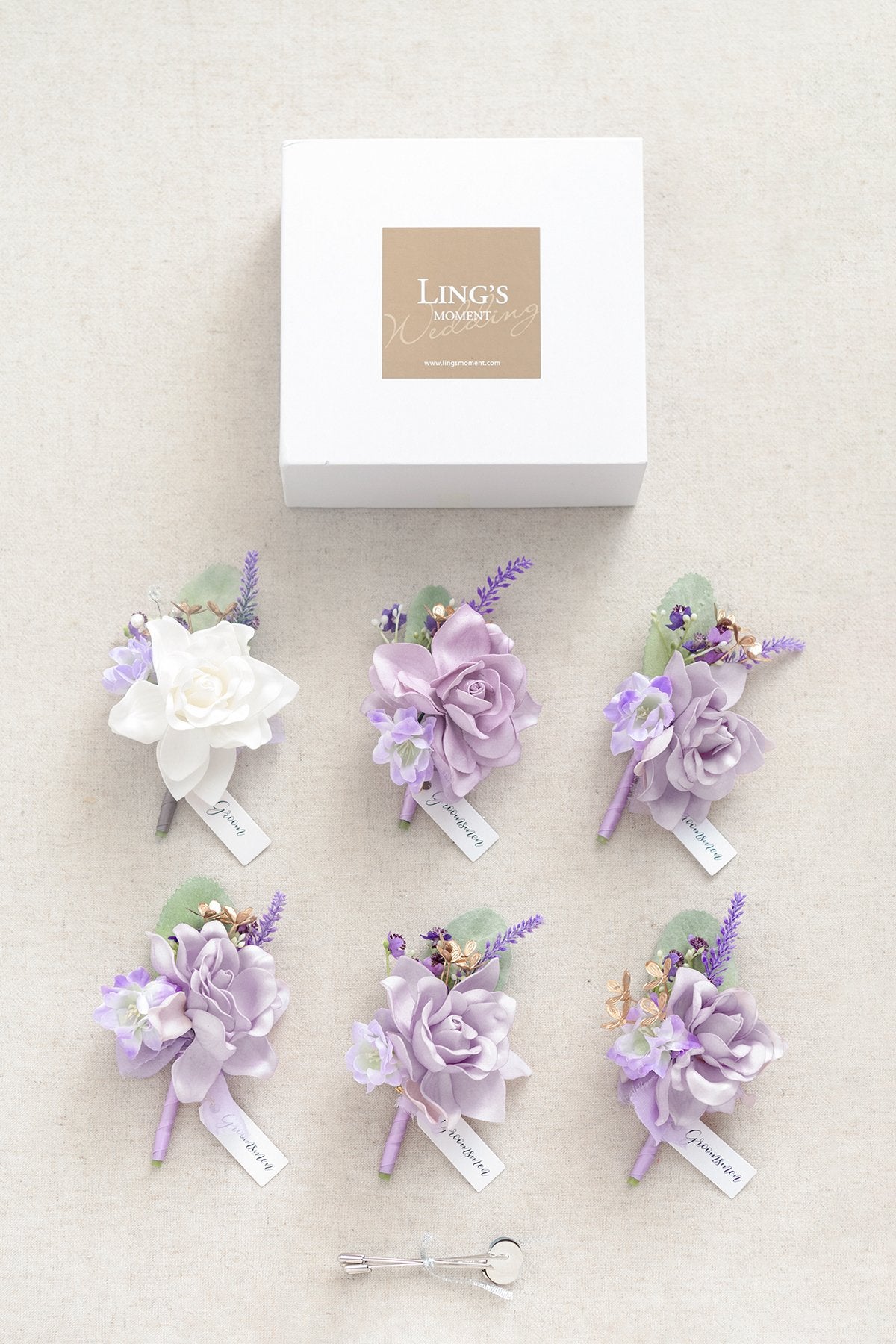 Pre-Arranged Bridal Flower Package in Lilac & Gold