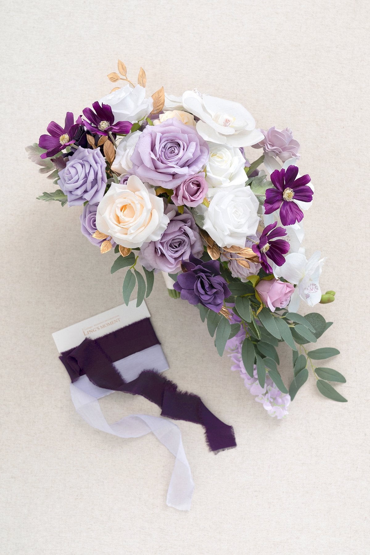Pre-Arranged Bridal Flower Package in Lilac & Gold