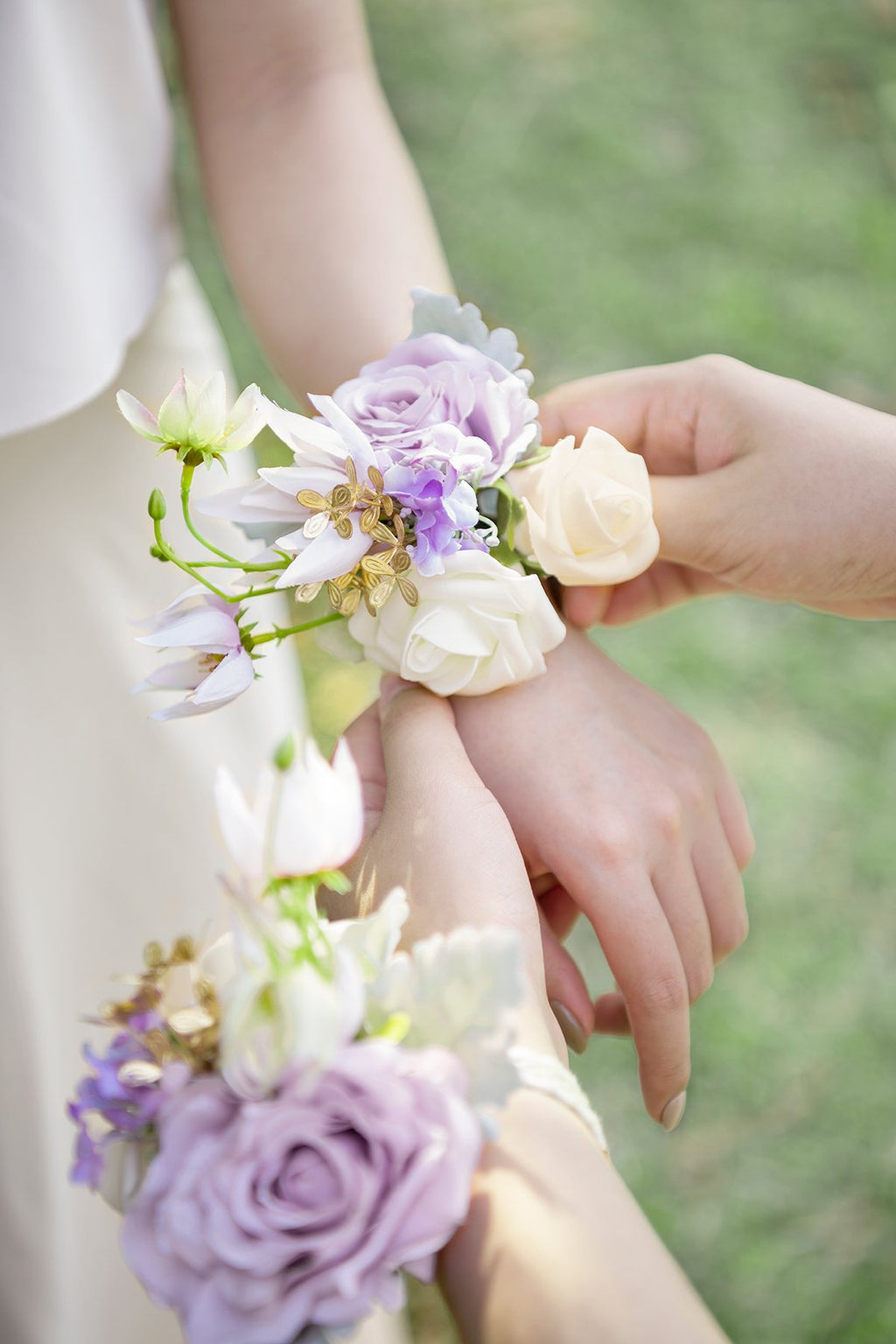 Pre-Arranged Bridal Flower Package in Lilac & Gold