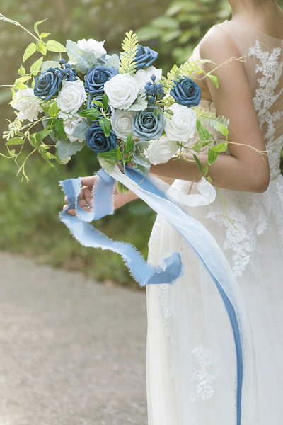 DIY Bridal Flower Package in Dusty Blue & Navy UpdateAt 1.16-14:22