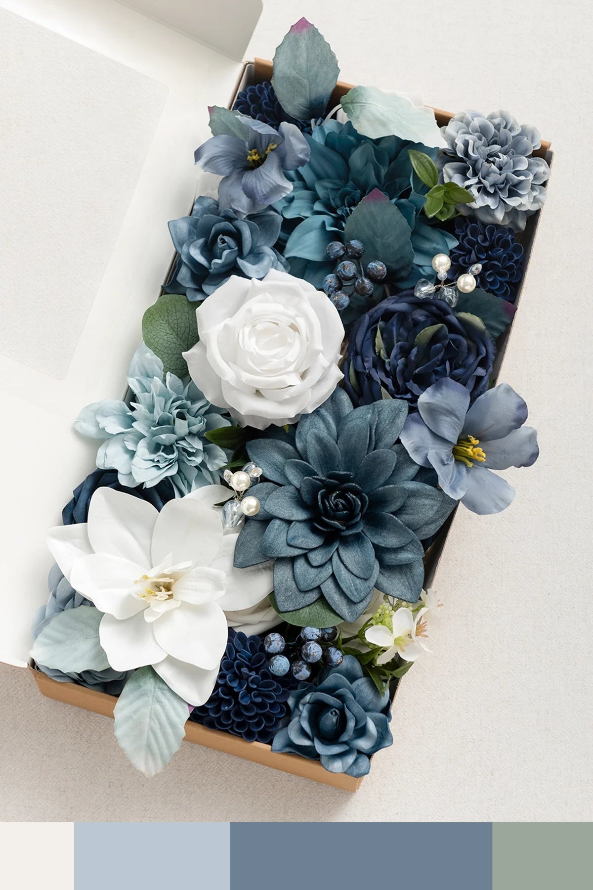 DIY Designer Flower Boxes in Dusty Blue & Navy